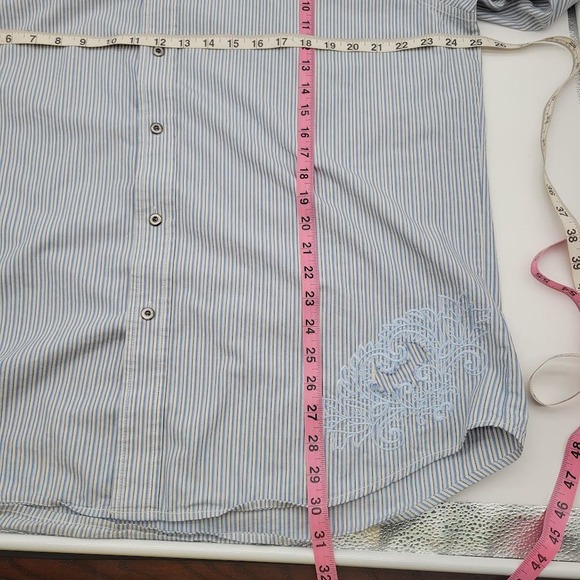 Transcript Embroidered Decorative Button Down Collar Shirt Mens Sz XL - Picture 9 of 10